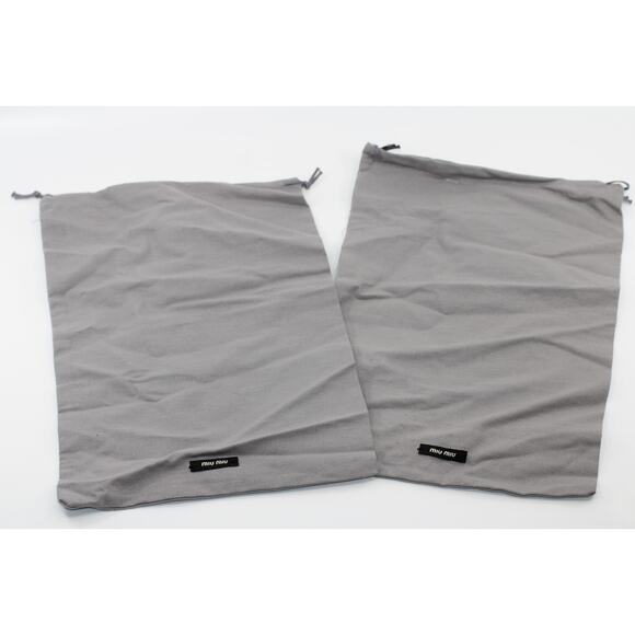 100% Authentic Set of 2 MIU MIU Handbag Shoes Dust Bag Drawstring 13" x 9" - Picture 1 of 2